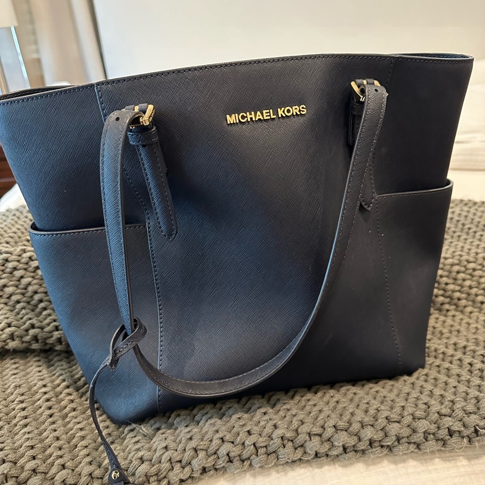 Michael Kors navy tote bag